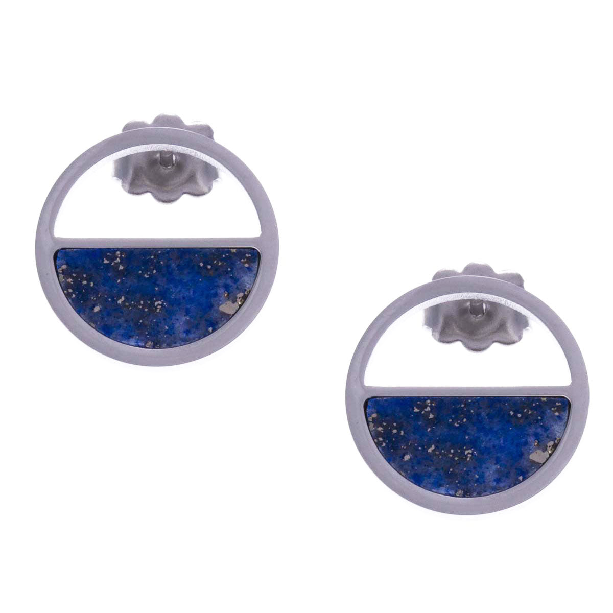 Boucles d'Oreilles Demi-Lune Lapis Lazuli
